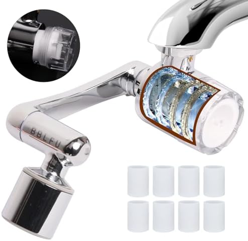 Filtered Faucet Aerator 1080° Rotating Faucet Extender Aerator,Bathroom Sink Filter Faucet Extender for Bathroom Sink,Universal Splash Sink Filter Water Faucet For Skin/Eye/Face by BBLFU
