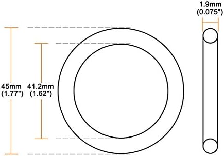 uxcell Silicone O-Ring, 45mm OD, 41.2mm ID, 1.9mm Width, VMQ Seal Rings Gasket, Red, Pack of 10 - Image 3