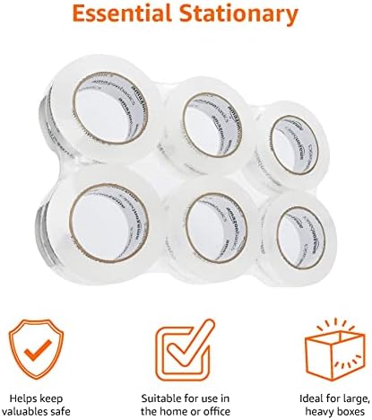 Amazon Basics Packing Tape, Strong & Durable for Moving, Storage, Shipping, Mailing and Sealing, Crystal Clear, 1.88" x 109 Yards, 6-Pack - Image 3
