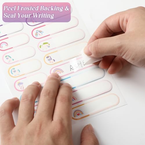 Waterproof Name Labels for Kids Daycare 320 Pcs, Pink Unicorn Style - Image 3