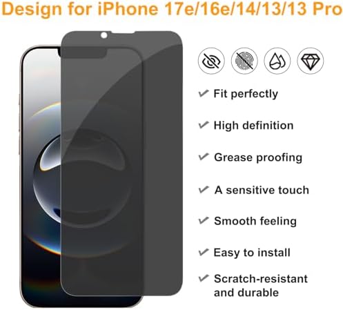 PEHAEL for iPhone 17e/16e/14/13/13 Pro Privacy Screen Protector - Image 2