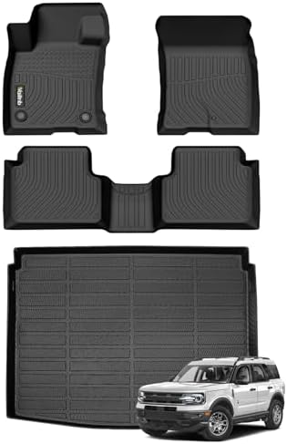 All Weather Floor Mats & Cargo Liner for Ford Bronco Sport 2021-2025 2026 Custom Fit Waterproof Durable Easy to Clean fit for Ford Bronco Sport 2021-2025 Accessories by Wailtnb