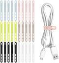 Donruby 30Pcs Silicone Cable Ties, Reusable Cord Organizer Straps, 6 Colors by Donruby
