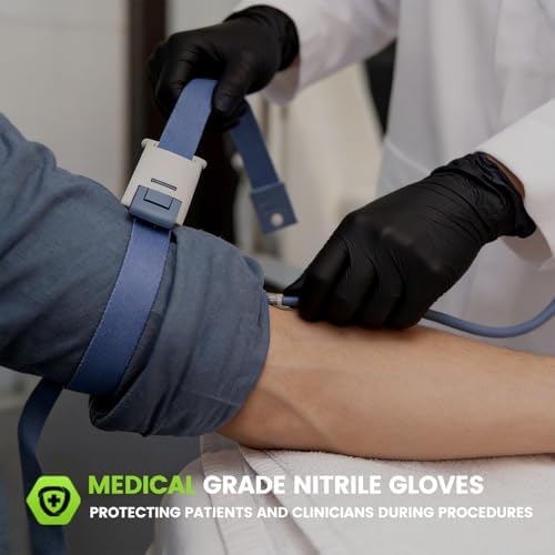 TREEGO Black Nitrile Disposable Gloves, X-Large, 6 Mil, 100 Count - Image 6