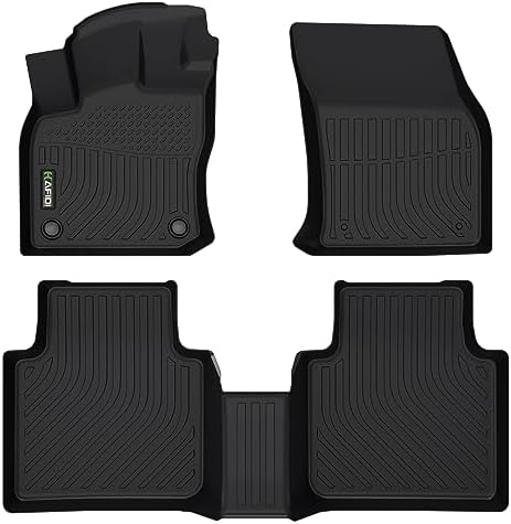 HAFIDI® Floor Mats Fit for 2018-2024 Volkswagen Tiguan All Weather Protection TPE Anti-Slip Automotive Floor Liners, Fits 1st & 2nd Row Full Set Custom VW Tiguan Accessories, Black by HAFIDI