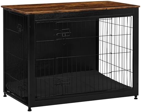 DWANTON 38.5" XL Dog Crate Furniture with Cushion, Large Dog Kennel Indoor by DWANTON