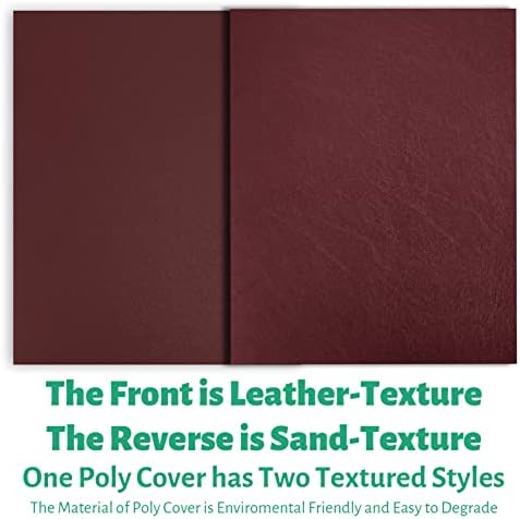 Binditek 16 Mil Leather-Textured Polycovers, 8.5x11 Inches, Maroon, 50 Pack - Image 2