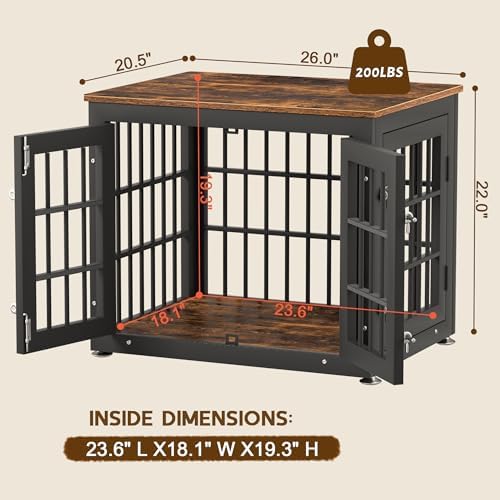 rehomerance 26" Heavy Duty Dog Crate Furniture for Small Dogs - Image 6