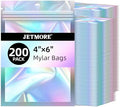 JETMORE Holographic Bags, 200 PCS Mylar Bags, 4x6in Resealable Treat Bags by Jetmore
