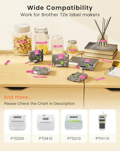 Pink Label Maker Tape Replacement for Brother P-Touch Label Tape TZe-MQP35 - Image 2