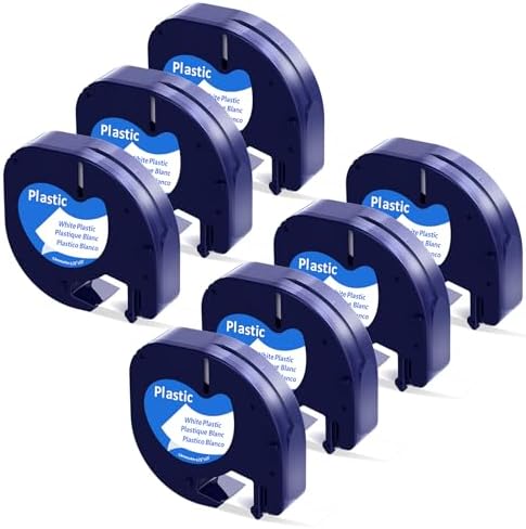 7 Pack Compatible with Dymo Letratag Plastic Label Maker Refill 91331 by LabelKINGDOM