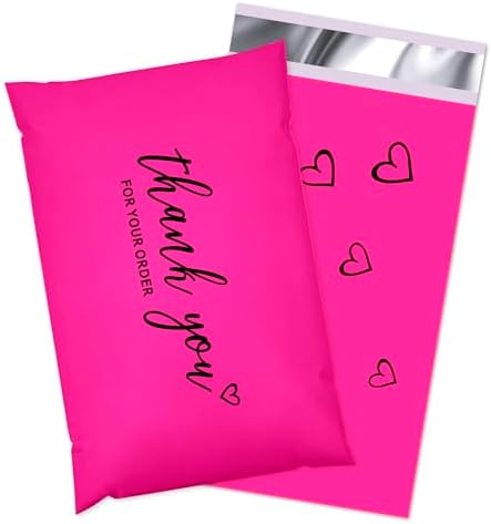 JinRuiKJ Thank You Poly Mailers 6x9 Inch, 100 PCS, Rose Red by JinRuiKJ