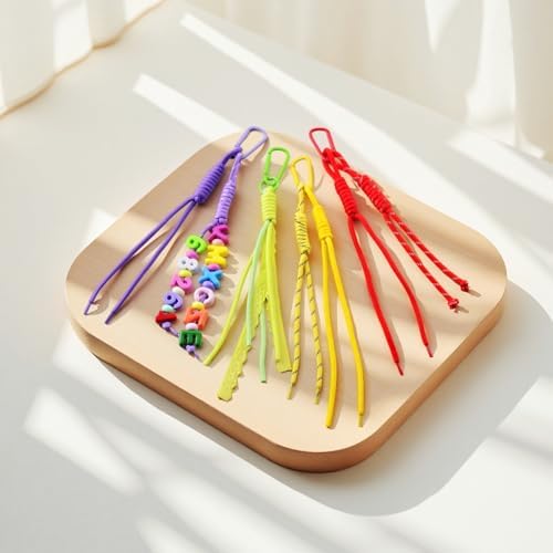 KJML DIY Paracord Keychain 12pcs Paracord Rope Keychain Braided Cord Rope Bag Charm for Purse Handbag Decoration Accessories - Image 2