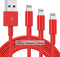 3 Pack Apple MFi Certified iPhone Charger Cable 3Ft, Apple Lightning to USB Cable Cord, 2.4A Fast Charging Apple Phone Long Chargers for iPhone 14/1312/11/11Pro/11Max/ X/XS/XR/XS Max/8/7/6/5S/SE Red by TUMABER