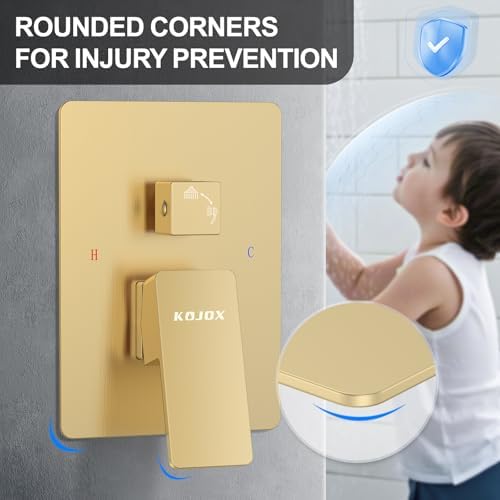 12" Brushed Gold Luxury Rainfall Shower System with Handheld & Valve - Image 4