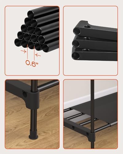 CASAMAYA Clothes Rack, Portable Closet, 71.7 Inch Large Capacity Wardrobe Closet, Clothes Storage Organizer with Shelves and 3 Hanging Rods, Easy to Assembly, Black PCT035B01 - Image 7