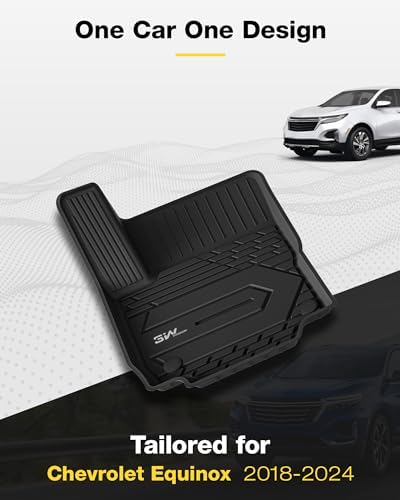 3W 2018-2023 2024 Chevy Equinox Floor Mats/GMC Terrain Floor Mats, TPE All Weather Custom Fit for Chevrolet Equinox/GMC Terrain Denali Accessories 1st and 2nd Row Full Set Car mats - Image 2
