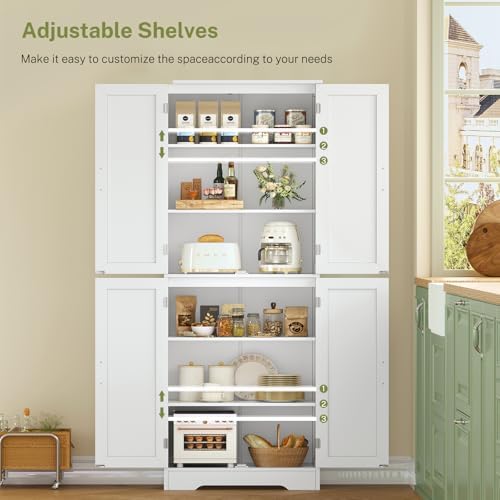 TEENFON Storage Cabinet with Doors & Adjustable Shelf - Image 6