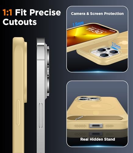 Temdan Magnetic Compatible with iPhone 13 Pro Max Case, [Built-in Invisible Kickstand][Compatible with MagSafe][Military Grade Shockproof] Slim Translucent Matte Phone Case for iPhone 13 Pro Max 6.7" - Image 6