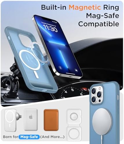 Temdan Magnetic Compatible with iPhone 13 Pro Max Case, [Built-in Invisible Kickstand][Compatible with MagSafe][Military Grade Shockproof] Slim Translucent Matte Phone Case for iPhone 13 Pro Max 6.7" - Image 5