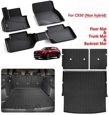 Floor Liners for Mazda CX50 2023 2024 2025 2026 (Non Hybrid) & Cargo Liners & Backrest Mat,TPE All Weather Protection Car Floor Mats with Trunk Mat Covering The Backrest for CX-50 - Image 2
