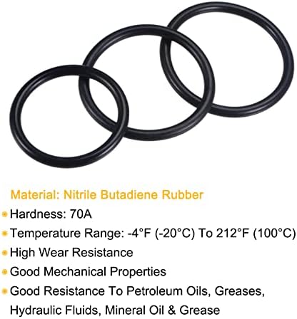 MECCANIXITY Nitrile Rubber O-Rings 50mm 58mm 60mm OD 40mm 48mm 50mm ID 5mm Thick Seal Gasket, Black 30in1 Set - Image 4