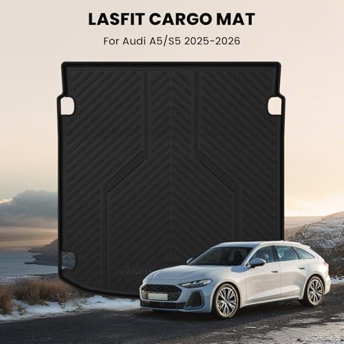LASFIT Cargo Mat for Audi A5/S5 2025-2026(New Body), Custom Fit All-Weather TPE Trunk Mat for Audi Accessories, Waterproof, Easy to Clean, Black - Image 3