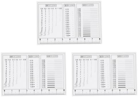 HARFINGTON 3pcs High Precision SEC Size Estimation Chart 88x58mm Transparency Flaw Detection Film Ruler for Diameter Area and Line Width Defects Measuring by HARFINGTON