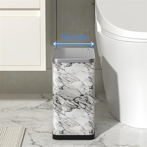 Elegant 10L Stainless Steel Trash Can with Green PU Leather Cover and 360° Swing Lid for Bathroom Bedroom and Office - Image 6