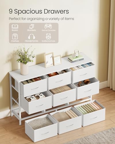 SONGMICS Dresser with 9 Fabric Drawers, TV Stand for TVs Up to 55 Inches - Image 5