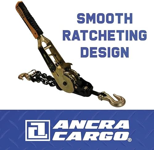 ANCRA CARGO, 5/16" to 3/8" EZ Binder, Ratcheting Chain Tensioner, High-Strength Steel, Electro Zinc Plating, Extra-Long Molded Grip Handle, Swivel Grab Hooks, 5400 lbs Working Load Limit - Image 4