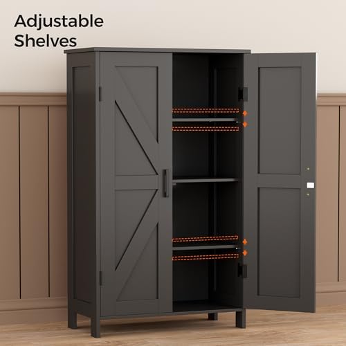 Homleke 43.3" H Farmhouse Bathroom Storage Cabinet with Adjustable Shelves - Image 5