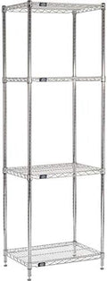 Nexel 18" x 24" x 86", 4 Tier Adjustable Wire Shelving Unit, NSF Listed Commercial Storage Rack, Chrome Finish, leveling feet by Nexel