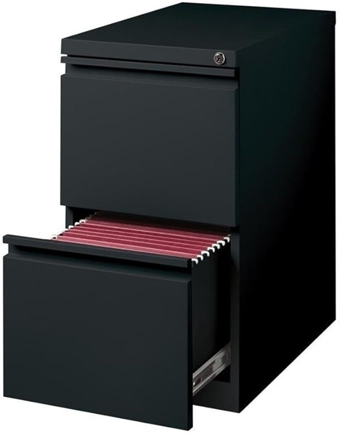 Pemberly Row 2 Drawers 27.75" Vertical Black Metal Filing Cabinet Lockable - Image 6