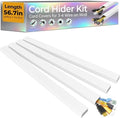 56.7in Cable Hider Cord Hider, Wire Covers for 3-4 Cords on Wall, Premium Cord Covers for Wires on Wall, Easy Set-up Wire Hider to Hide Tv Wires, Lamp, Speaker Cords, W1.18 H0.6in, White by Wuitaouy