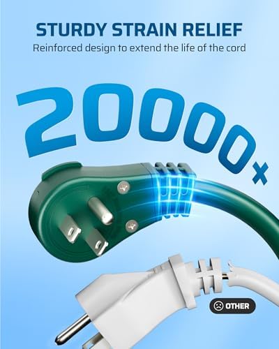 DEWENWILS 25FT(7’+6’*3) Outdoor Extension Cord 360° Rotating Flat Plug, Green - Image 6