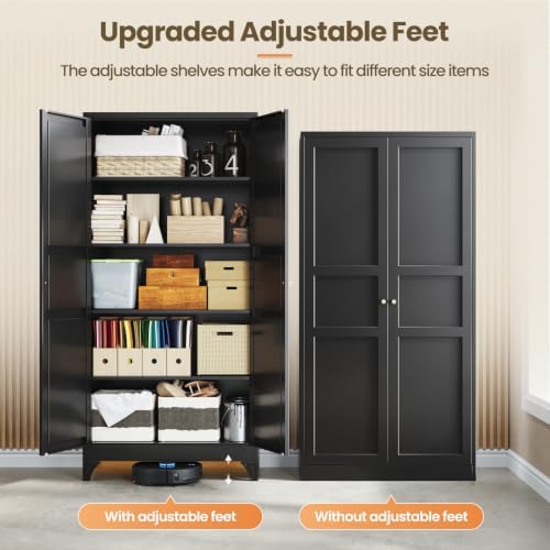 Yizosh Metal Pantry Storage Cabinet Kitchen Cabinet Kitchen Pantry - Image 7