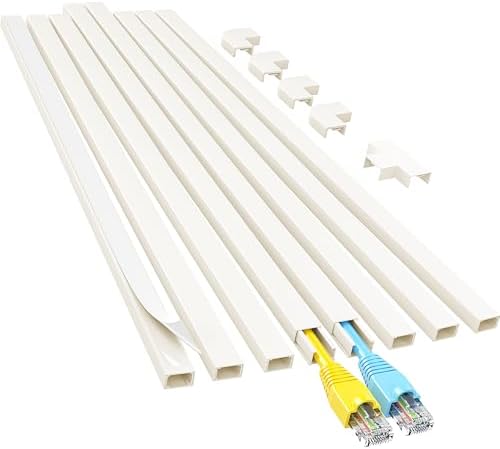 Yecaye Cord Hider, 113in One-Cord Cable Raceways, W0.59in H0.4in, Beige by Yecaye