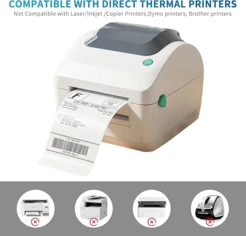 9527 Product 4" x 6" Thermal Labels for Zebra Rollo Direct Thermal Printers, 1 Roll 250 Labels Blank Direct Thermal Shipping Label - Image 5