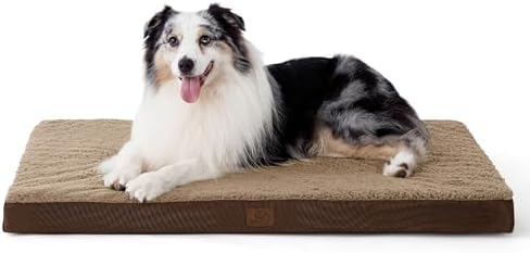 Bedsure XL Dog Bed for Crate, Pet Bed with Washable Cover, 41x29 Inch Brown by BEDSURE