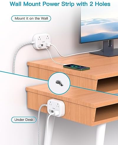 Cruise Essentials 2026,One Beat Travel Power Strip with USB C,Flat Plug 1ft - Image 6