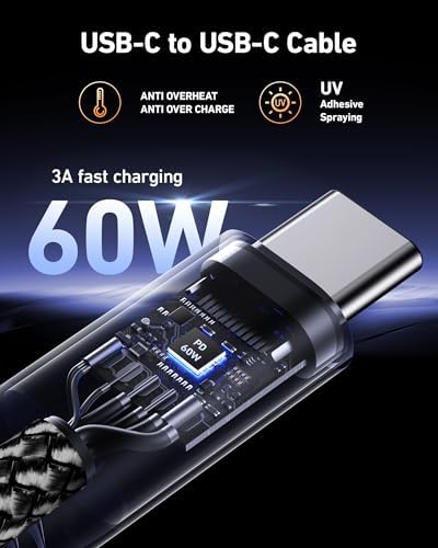 USB C to C Cable 60W [2Pack 3FT], USBC to USBC Fast Charging Cable for - Image 2