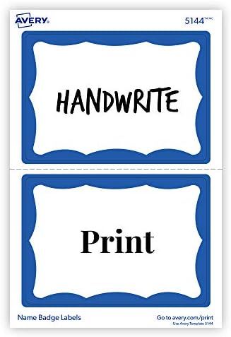 Avery Name Tags, White with Blue Border, Packs of 100 per Pack, 18 Packs, 1,800 Removable Name Badges Total (05144) - Image 5