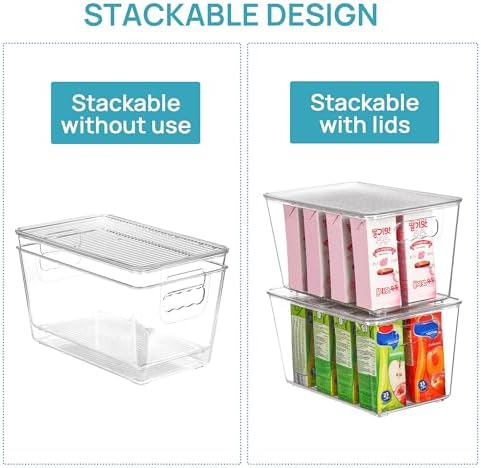 Vtopmart 1 Pack Clear Stackable Storage Bins with Lids and Handles, Medium - Image 7