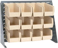 Quantum Storage Systems QBR-2721-230-12IV Ultra Bin Complete Bench Rack Package with 12 Ultra Bins, 27" x 8" x 21" , Ivory by QuantumStorageSystems