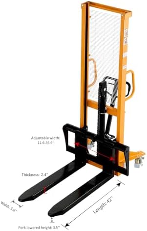 APOLLOLIFT Manual Stacker, 2200lbs Capacity 63" Lifting Height - Image 6