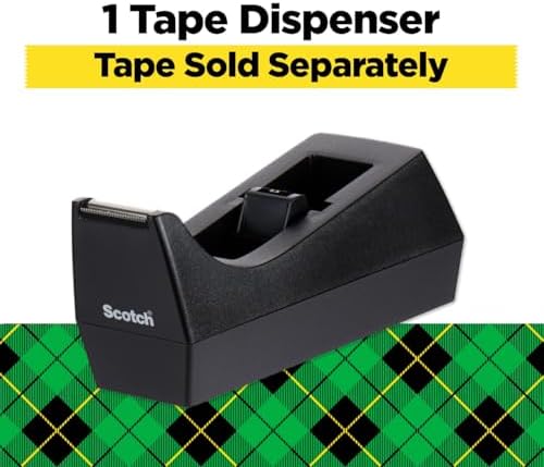 Scotch Desktop Tape Dispenser, Black, 2.7 in. x 2.7 in. x 6.4 in., 1 Tape Dispenser, Polystyrene (PS) - Image 3