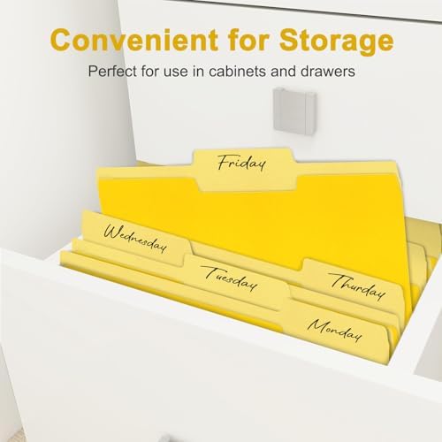 ViVin File Folder, 50 Pack Colored File Folders with 1/3-Cut Tabs, Fits 8.5 * 11 Letter Size Paper, Manilla Folders for Home Office School Documents(Yellow) - Image 5
