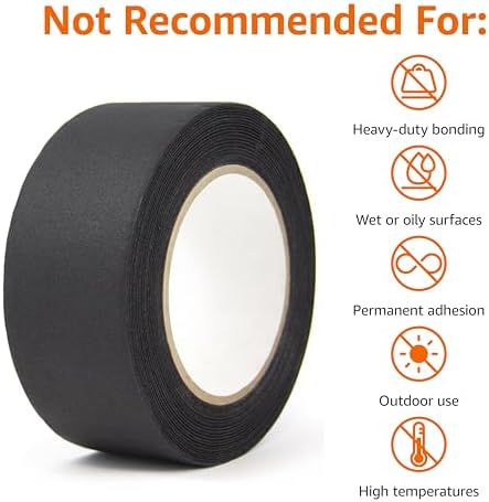 Amazon Basics No Residue, Non-Reflective Gaffers Tape for Photography, 2 inch x 90 feet, Black (Pack of 2) - Image 4