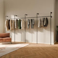 pamo Black Clothing Rack Wall Mounted – 154" W × 87" H, 970 lbs by pamo